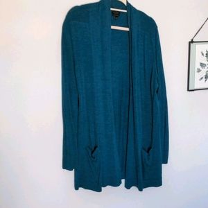 Teal Merino wool fly away cardigan